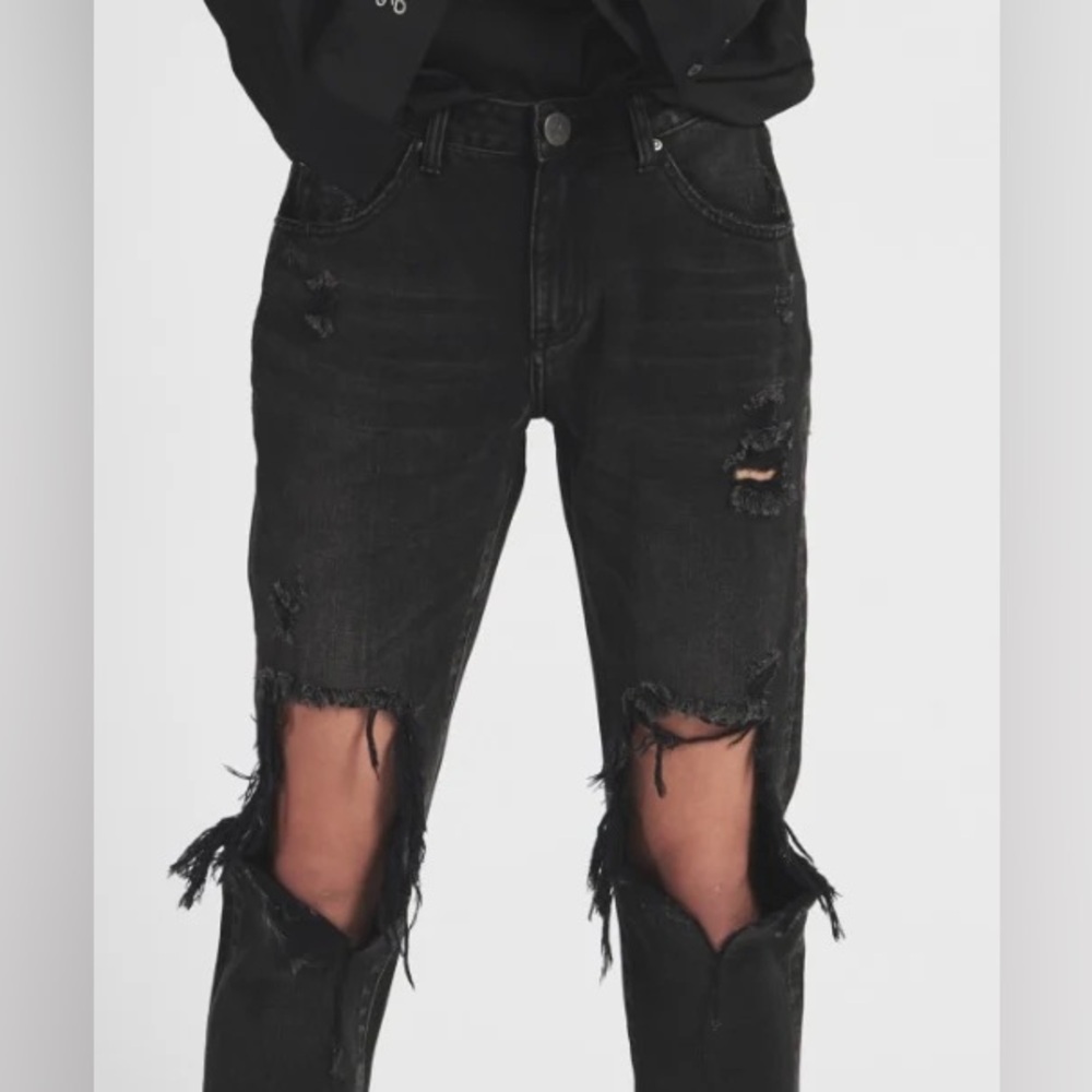 Excellent Condition One Teaspoon Freebird High Waist Skinny Black Jeans Size: 29 - Picture 5 of 14